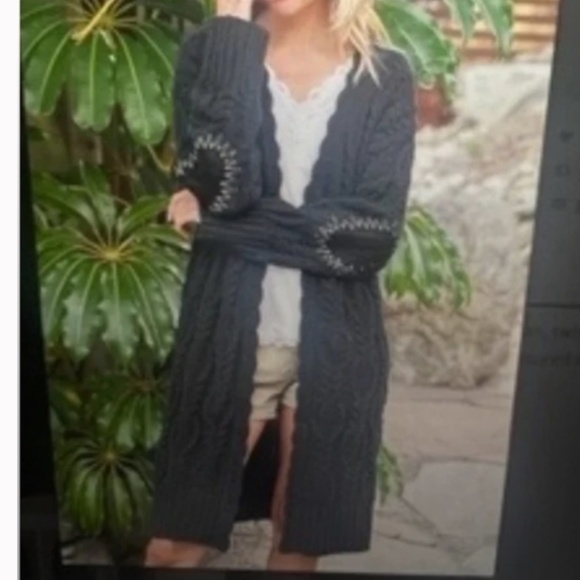 POL Sweaters - POL Longline Soft Chenille Open Front Cardigan with Elbow Patch BR55